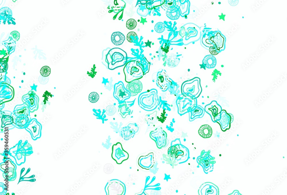 Light Green vector backdrop with memphis shapes. Light Green vector backdrop with memphis shapes.