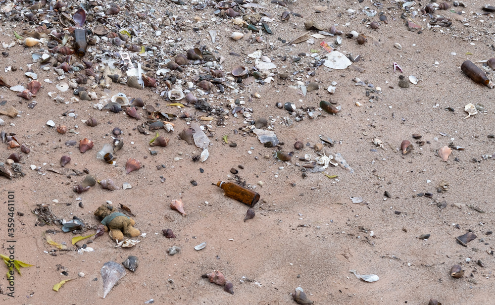 garbage on the beach, dirty sea
garbage on the beach, dirty sea