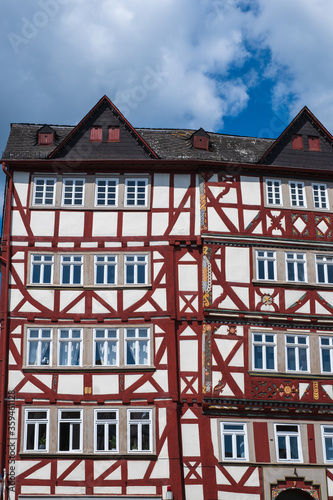 Typical half-timbered houses in Butzbach / Germany in the Taunus