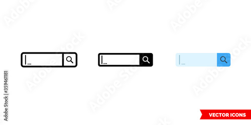 Search engine icon of 3 types. Isolated vector sign symbol.