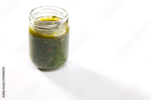 Nutrition concept - Healthy food, Diet, Detox, Clean Eating or Vegetarian concept. A glass jar of nutritious food against white background. Delicious take away food in glass jars.