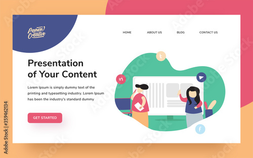 Presentation concept for landing page, perfect for home page website, landing page, onepage website, website personal, Concept digital marketing photo