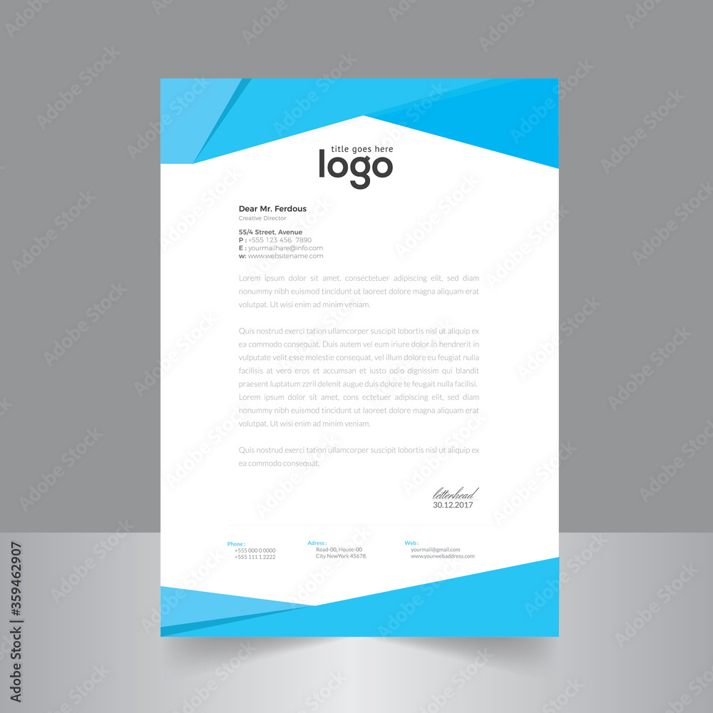 Fototapeta premium Abstract letter head templates for your project design. 