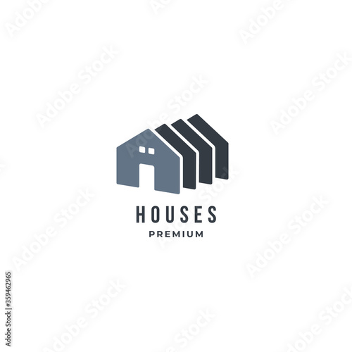 Folding House logo with window. premium vector logo design idea