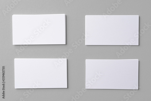 Business mock up cards with copy space on grey © fotofabrika