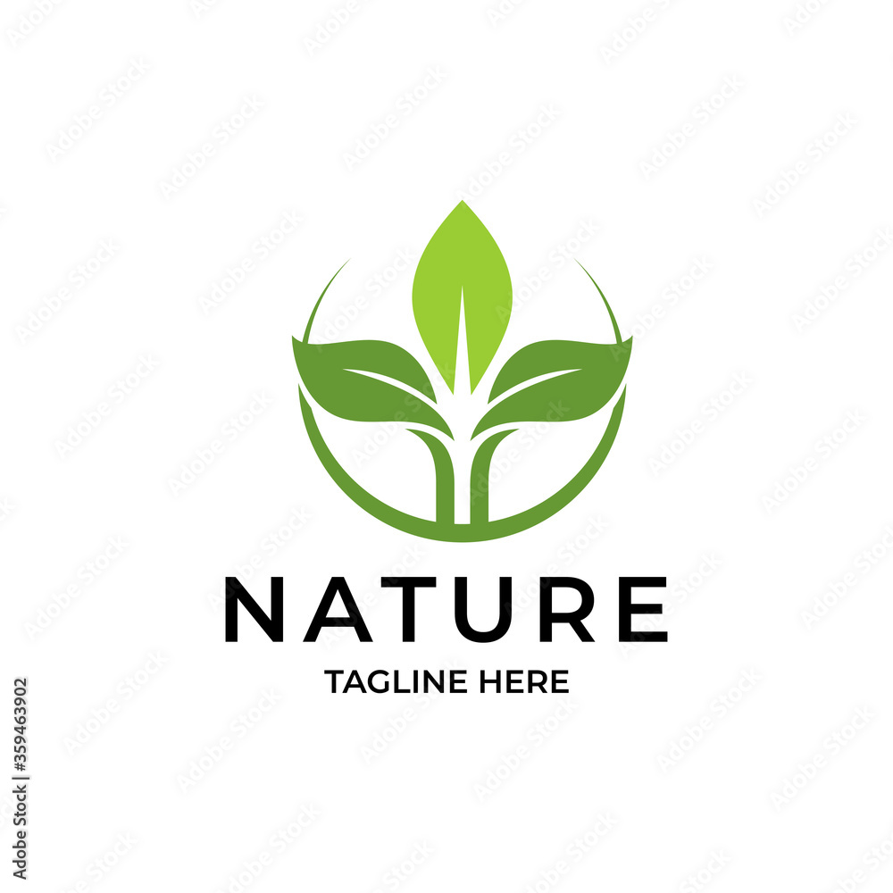 SIMPLE NATURE LEAF LOGO TEMPLATE SIMPLE NATURE LEAF LOGO TEMPLATE