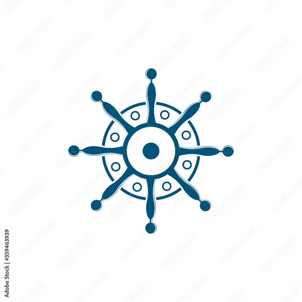 Ship wheel steering symbol vector icon Ship wheel steering symbol vector icon