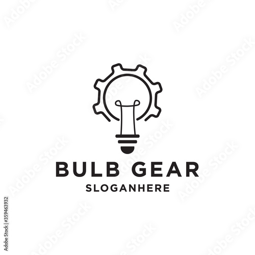 gear light creative bulb vector logo design 