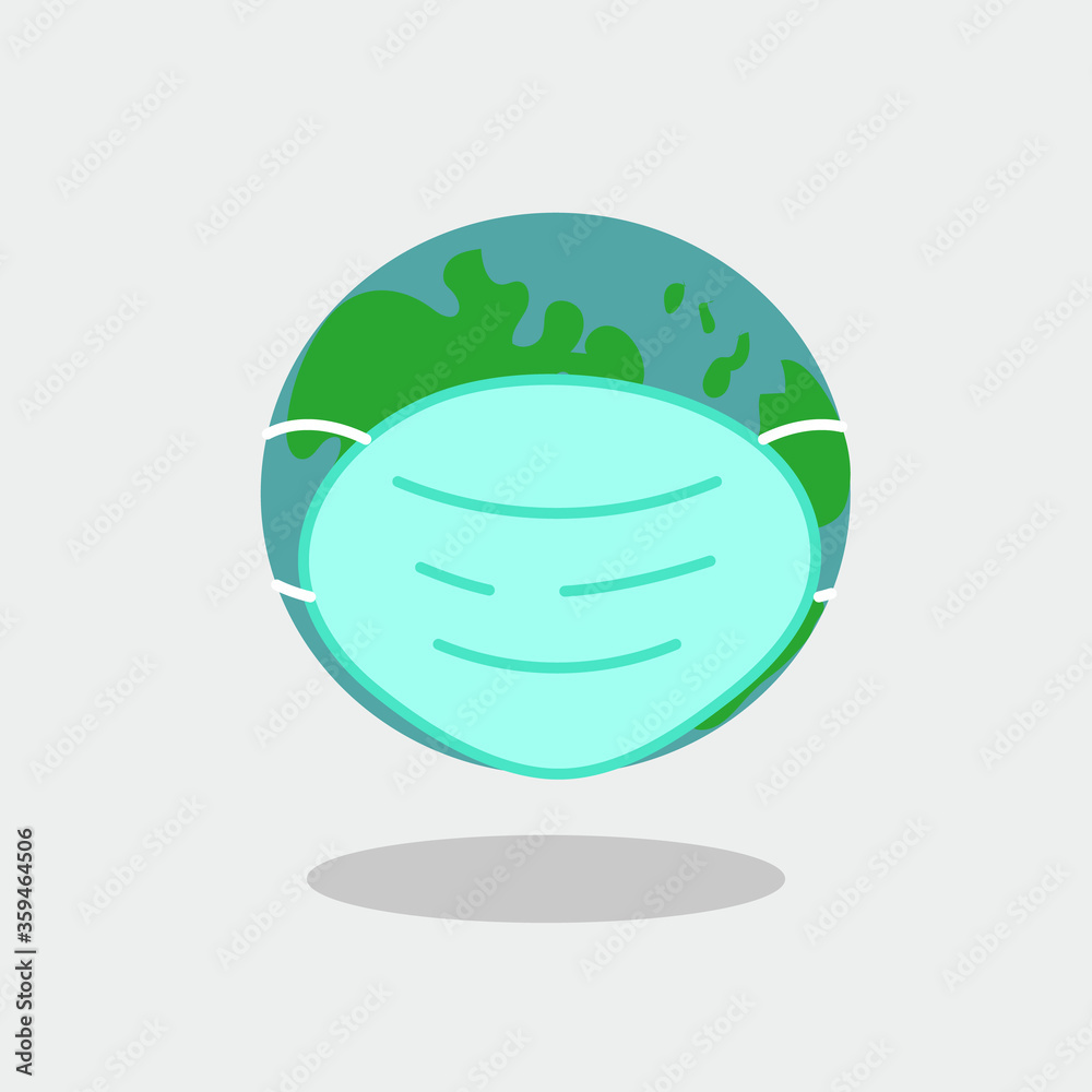 the earth wearing mask to protect corona virus in covid-19 the earth wearing mask to protect corona virus in covid-19