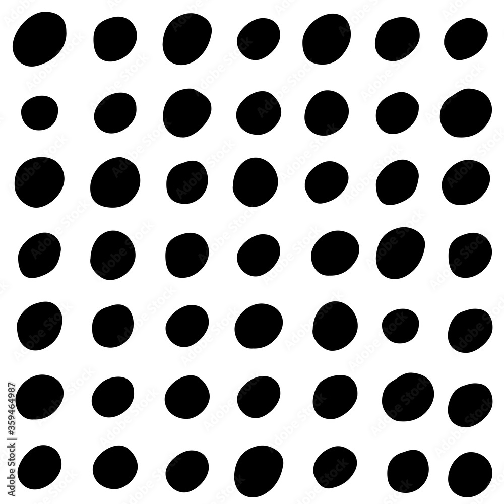 Polka dot seamless pattern. Hand drawn black dots. Polka dot seamless pattern. Hand drawn black dots.