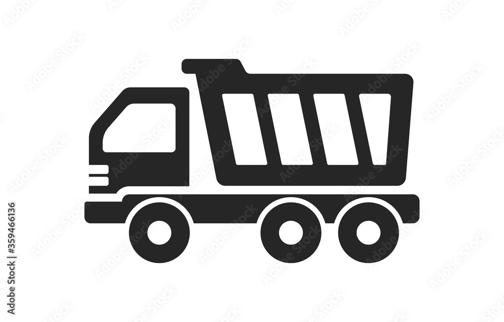Dump truck vector icon. Clipart image isolated on white background. Dump truck vector icon. Clipart image isolated on white background.