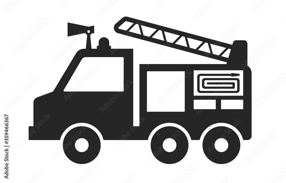Firetruck vector icon. Clipart image isolated on white background. Firetruck vector icon. Clipart image isolated on white background.