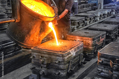 Casting and foundry. Casting is the process from which solid metal shapes (castings) are produced by filling voids in molds with liquid metal. Patternmaking is the process for producing these pattern. photo