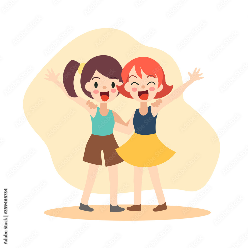 Friendship Day, Friendship girls, Best friend forever. 2 girl hug each other. Stock Vector | Adobe Stock Friendship Day, Friendship girls, Best friend forever. 2 girl hug each other. Stock Vector | Adobe Stock