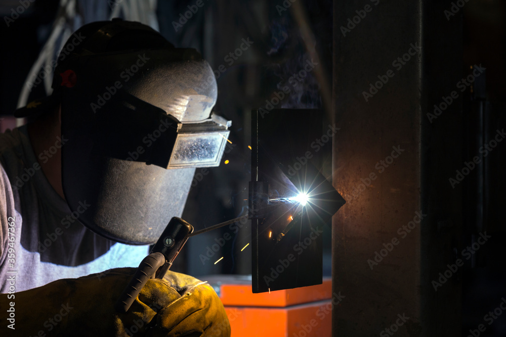 A welder and Shielded metal arc welding process ( SMAW ). It also known