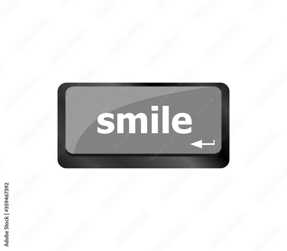 Computer keyboard with smile words on key - business concept Computer keyboard with smile words on key - business concept