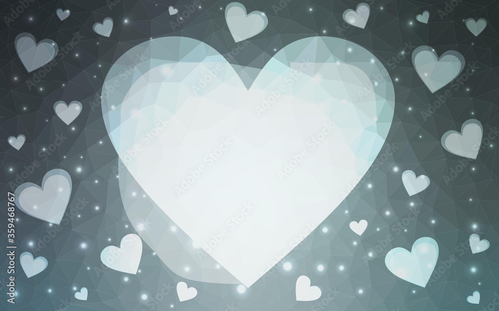 DARK BLUE vector texture with lovely hearts. Blurred decorative design in doodle style with hearts. Design for ad, poster, banner of Valentine Day. DARK BLUE vector texture with lovely hearts. Blurred decorative design in doodle style with hearts. Design for ad, poster, banner of Valentine Day.