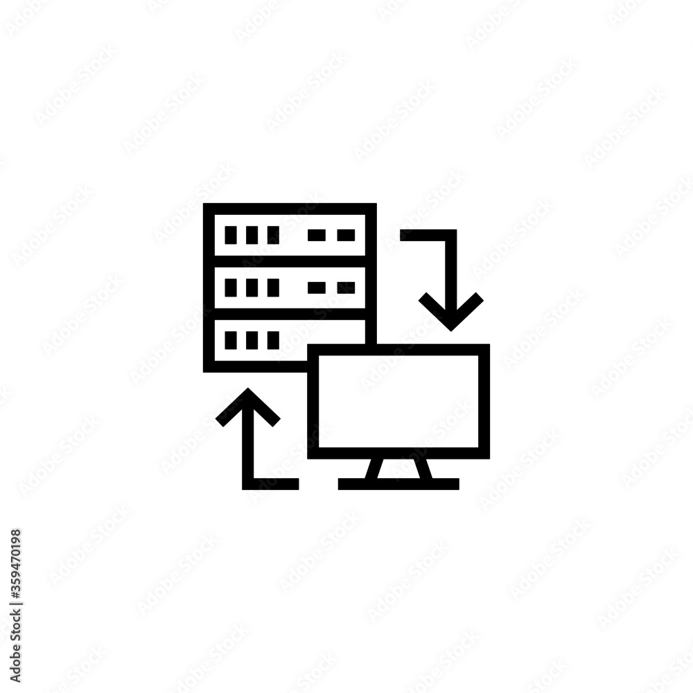Data Sharing Icon in black line style icon, style isolated on white background Data Sharing Icon in black line style icon, style isolated on white background