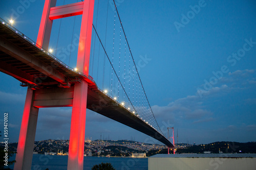 Istanbul bosphorus bridge night view