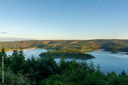 View of Rursee and Schwammenauel in Eifel National Park, Germany