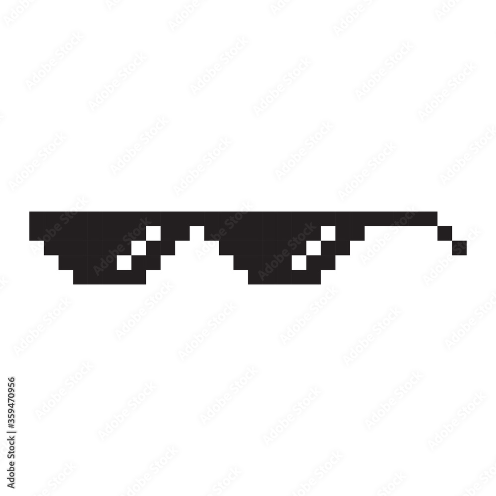 Sunglasses pixel style vector icon. Pixelated glasses pictogram symbol.  Stock Vector | Adobe Stock