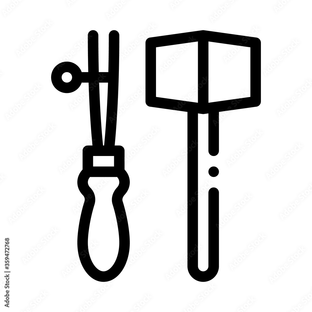 leather craft tools icon vector. leather craft tools sign. isolated contour symbol illustration leather craft tools icon vector. leather craft tools sign. isolated contour symbol illustration