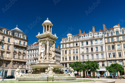 Fountain at Place des Jacobins in Lyon, France photo