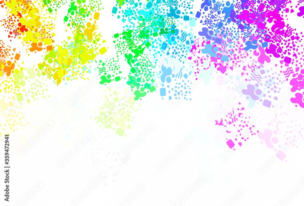 Fototapeta premium Light Multicolor vector backdrop with memphis shapes.