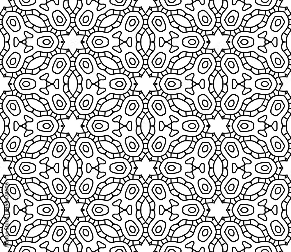 Abstract thin line seamless pattern. Linear ornamental geometric background. Wrapping paper. Vector illustration.            