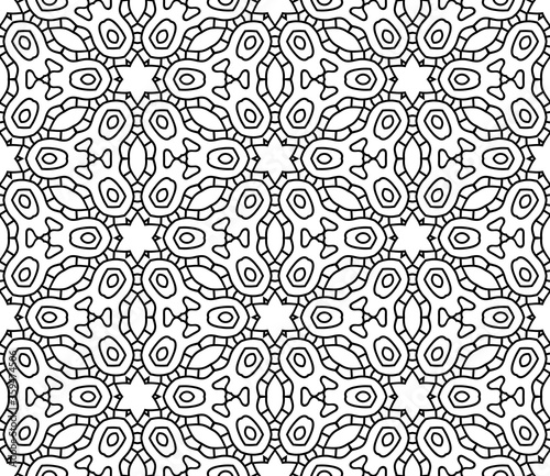 Abstract thin line seamless pattern. Linear ornamental geometric background. Wrapping paper. Vector illustration. 