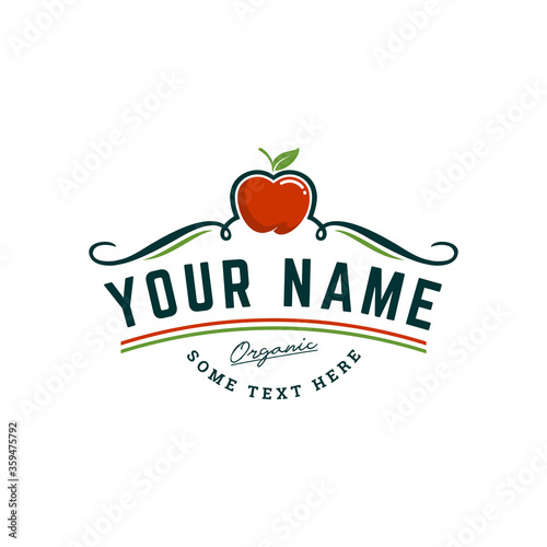 Organic Apple Farm Logo Template