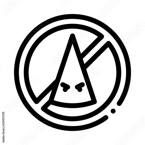 ku klux klan crossed out sign icon vector. ku klux klan crossed out sign sign. isolated contour symbol illustration