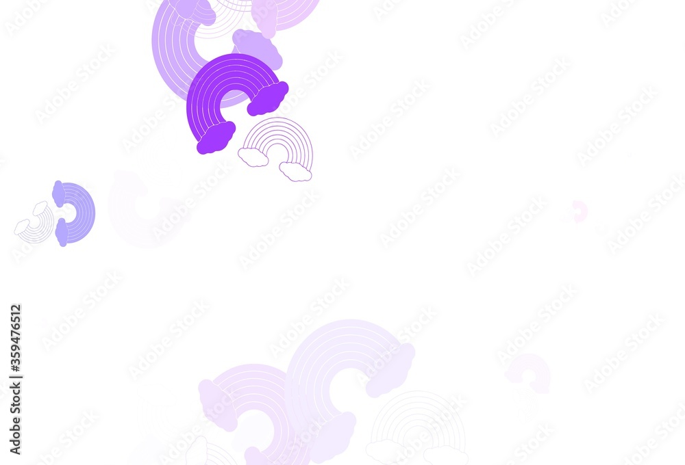 Light Purple, Pink vector background with rainbow symbols. Light Purple, Pink vector background with rainbow symbols.