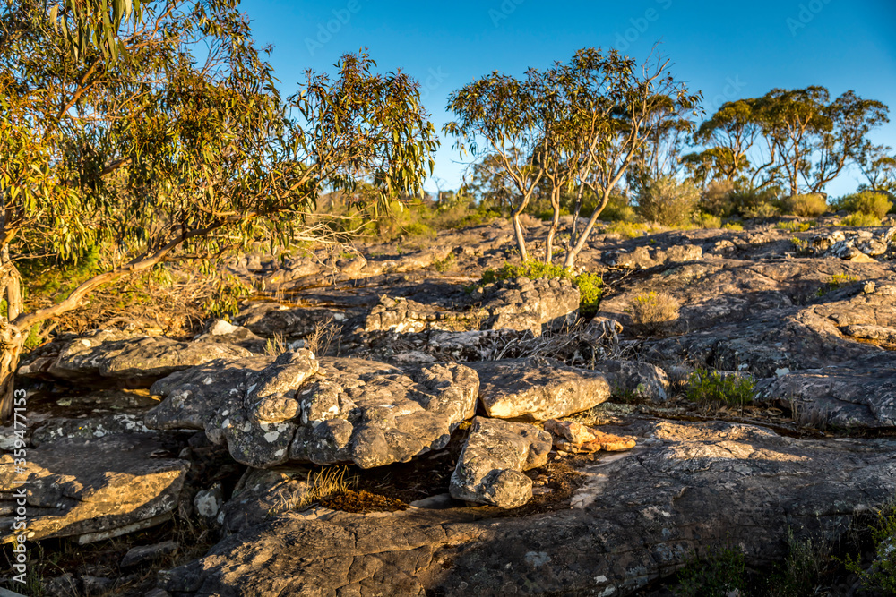 Hiking paths in the Grampians National Park in Victoria, Australia.