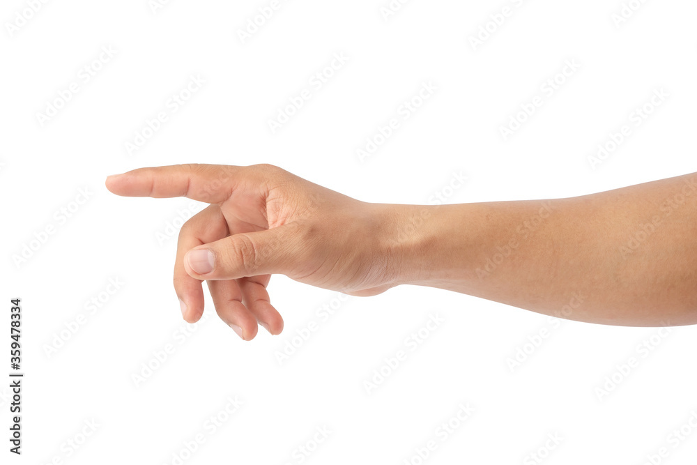 Hand pointing isolated on white background. Hand pointing isolated on white background.