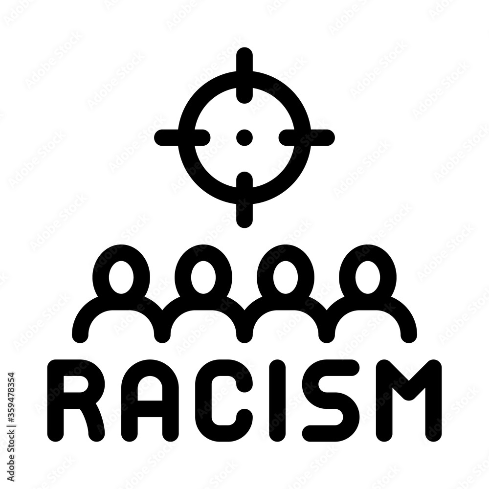 racism target aim icon vector. racism target aim sign. isolated contour symbol illustration racism target aim icon vector. racism target aim sign. isolated contour symbol illustration