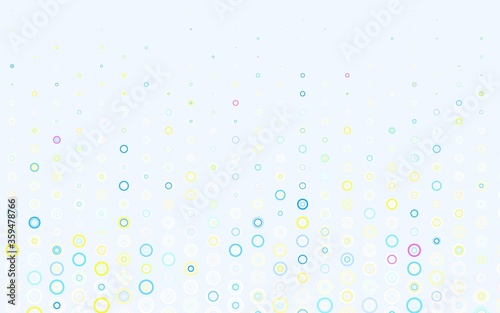 Light Blue, Yellow vector texture with disks. © smaria2015