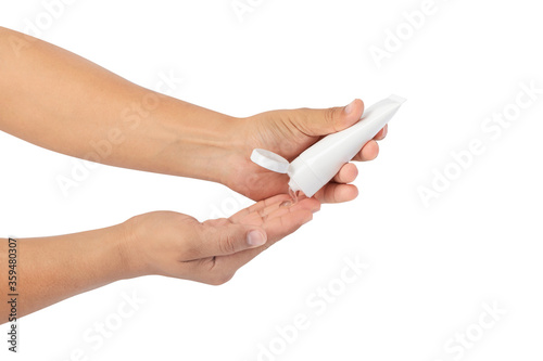 Washing your hand by alcohol sanitizer gel for protecting infection from a Covid-19 virus, Kill germs, Prevent infection