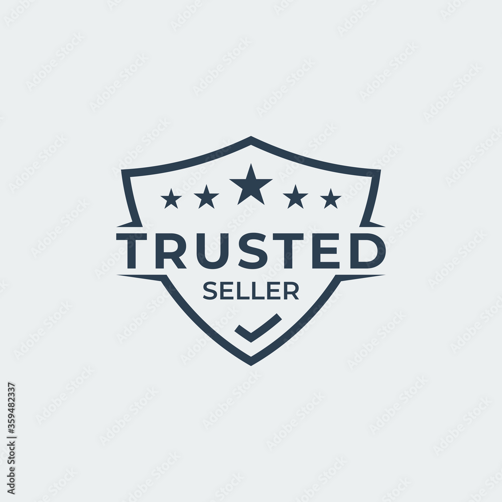 Trusted Seller Shield Logo Design Template Vector Illustration