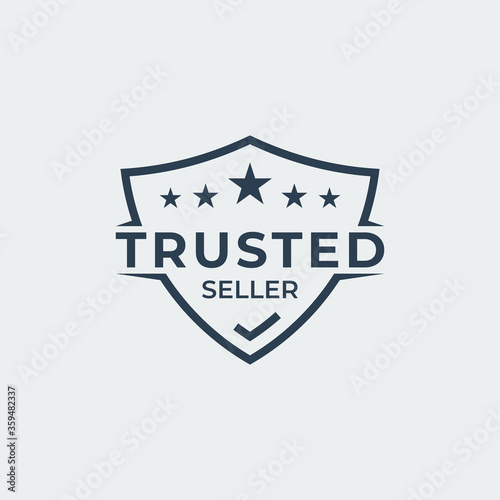 Trusted Seller Shield Logo Design Template Vector Illustration