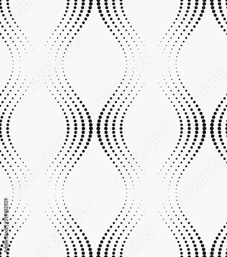   Vector seamless pattern. Stylish texture with wavy lines from different circles.