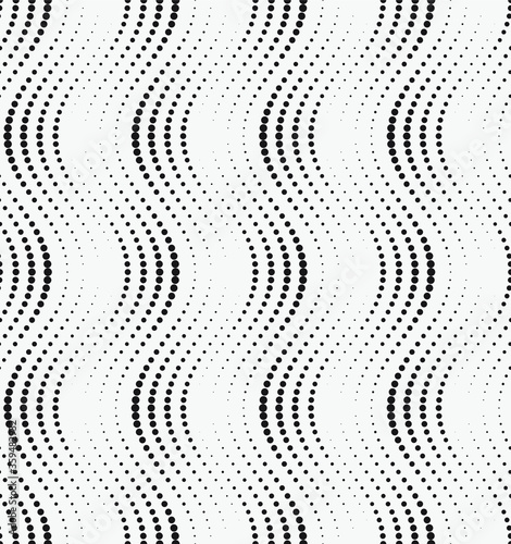   Vector seamless pattern. Stylish texture with wavy lines from different circles.