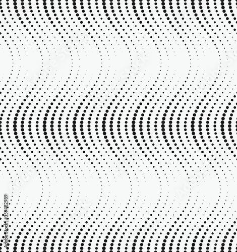   Vector seamless pattern. Stylish texture with wavy lines from different circles.