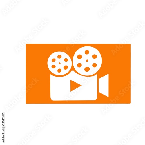 orange movie reel icon