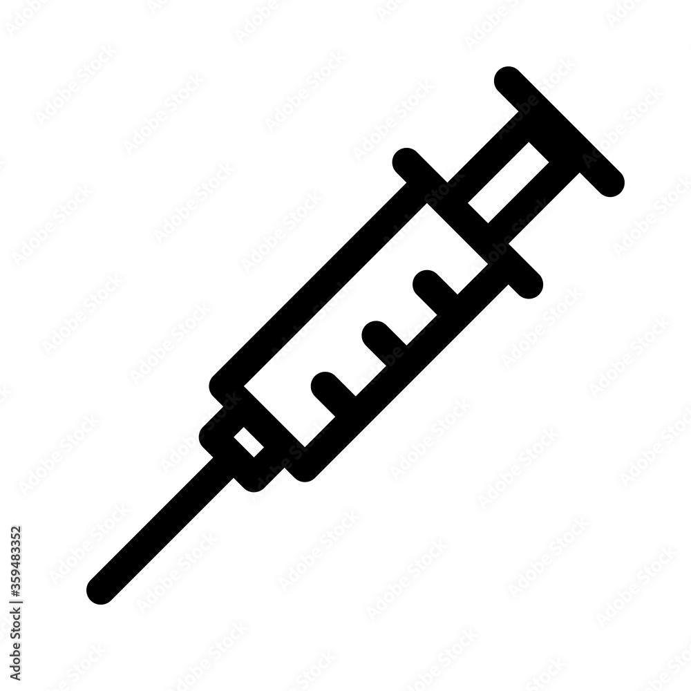 Syringe line icon. Injection, vaccine or vaccination Syringe line icon. Injection, vaccine or vaccination