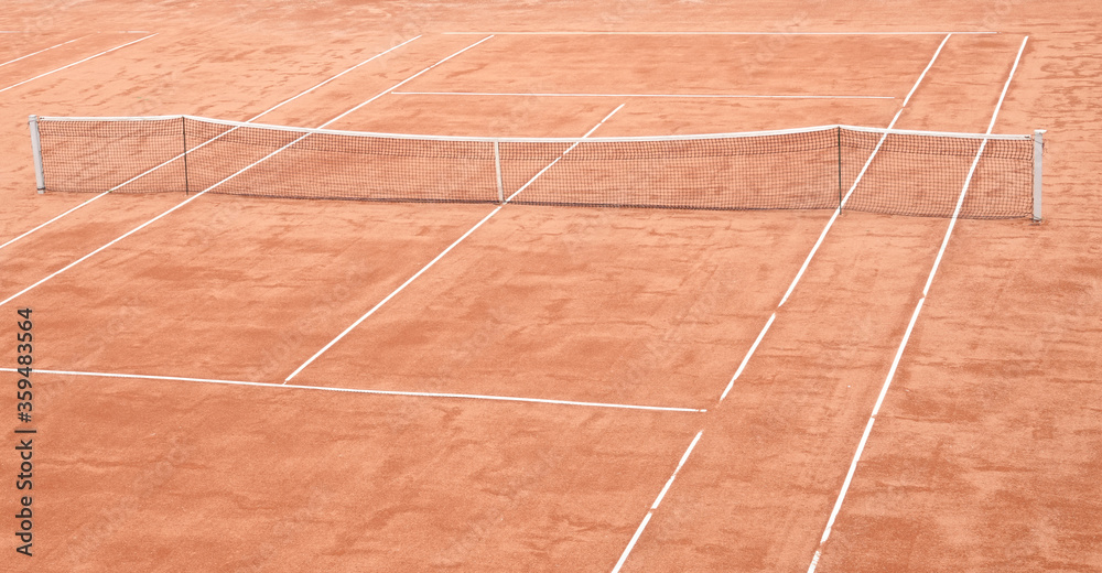 Tennis court outdoor sport empty clay field