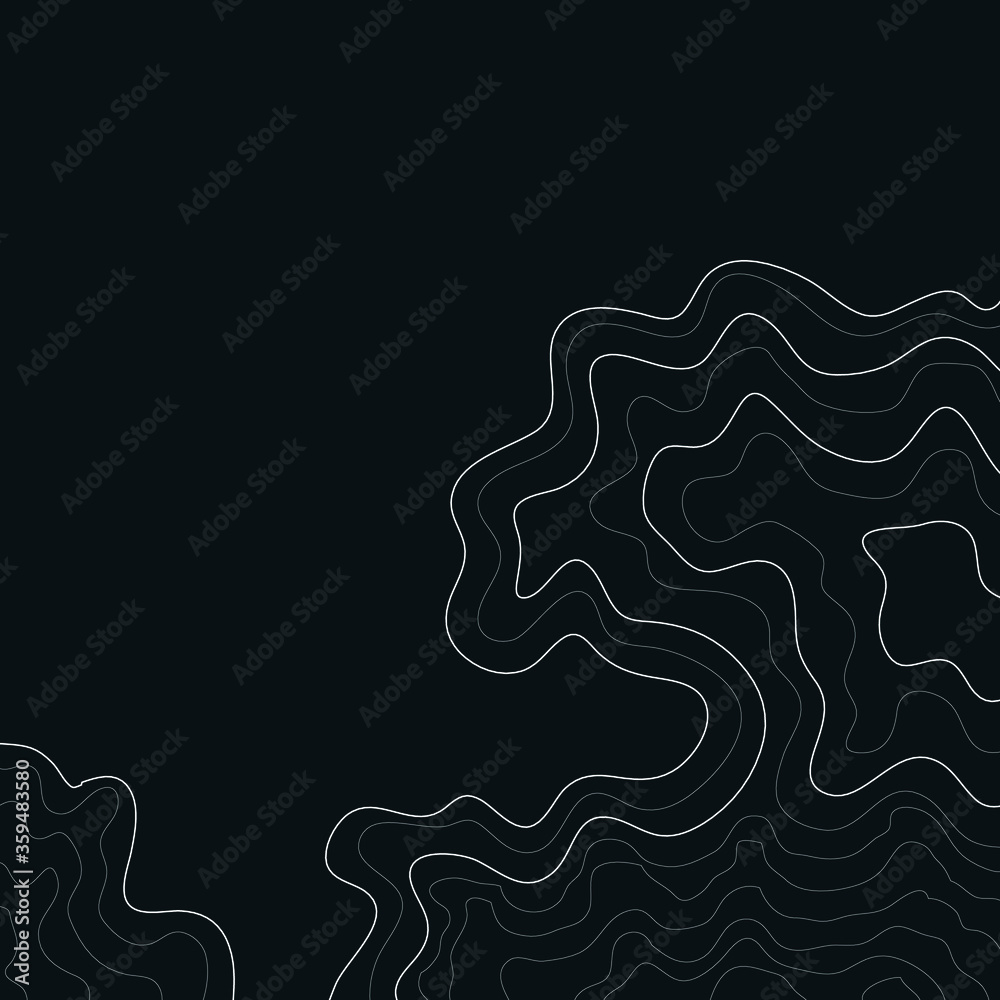 topographic map vector illustration abstract height lines isolated on a black background