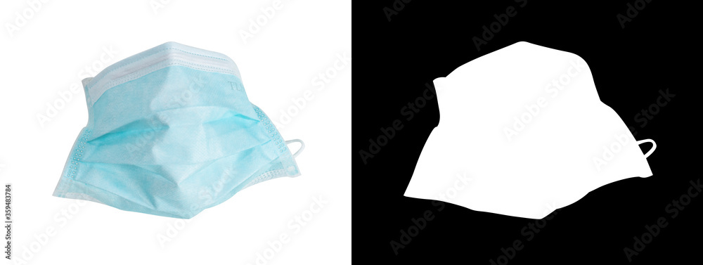 Naklejka premium surgical mask, Hygienic mask, face mask isolate on white background with clipping mark and path