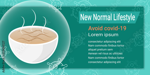 New normal lifestyle. Eat cooked food for avoid covid-19 infection. prevent outbreak of the coronavirus. change and adaptation of routine. 
Reduce the risk. Cleanliness.