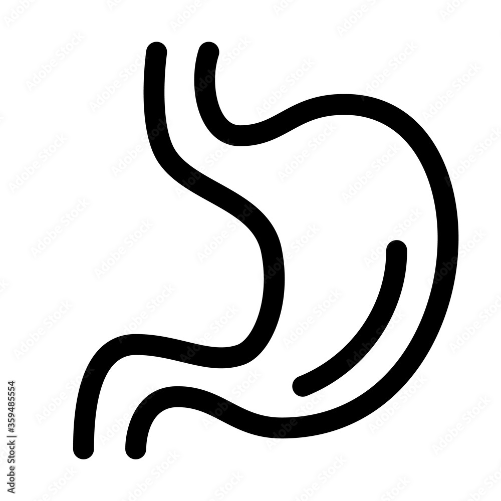 Stomach organ line icon. Stomach symbol or sign